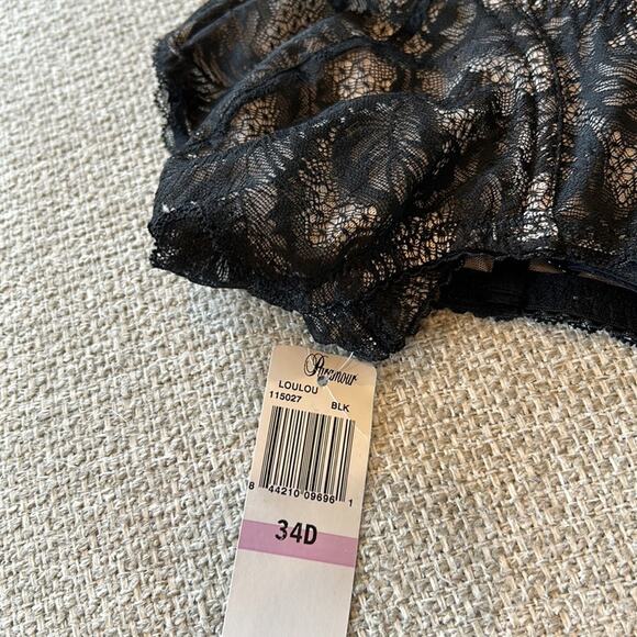 NWT PARAMOUR Felina LouLou Black Lace Unlined Underwire Bra 34D - Picture 10 of 11